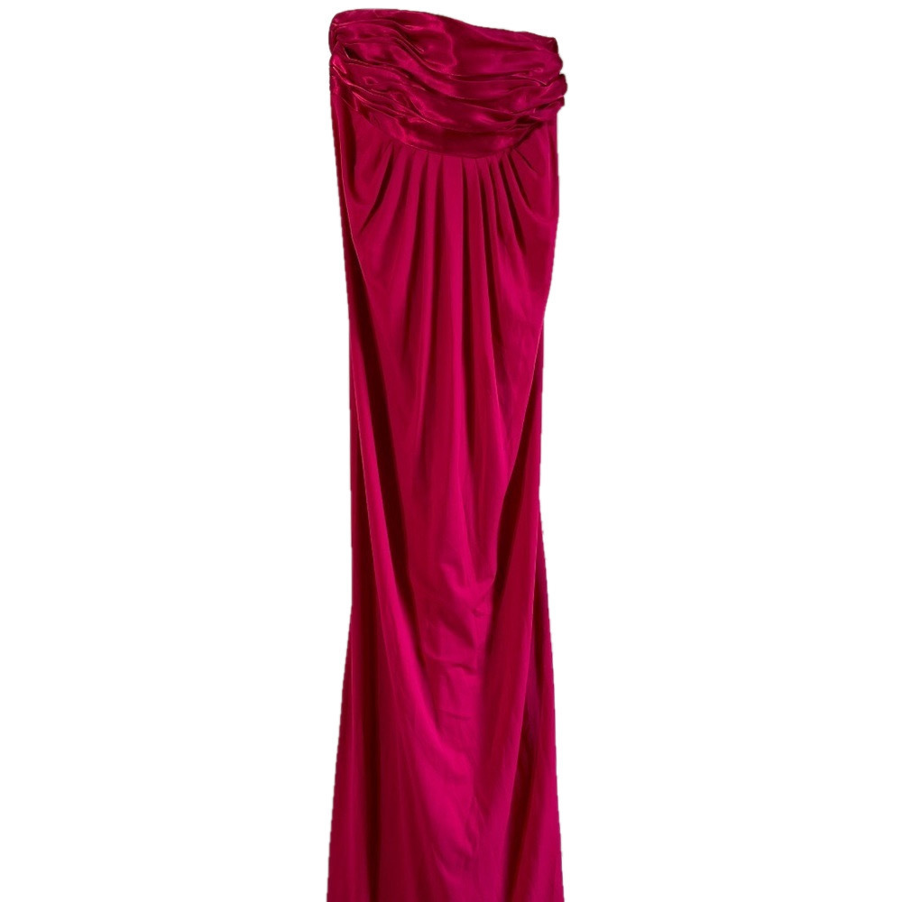 Strapless bridesmaid dress, red, size 6